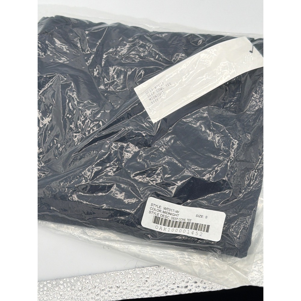 Oak Deep Cowl Tee Midnight Navy Blue WT017-W Womens Size S New